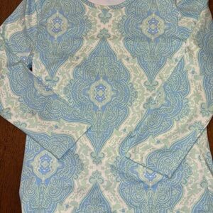 J mclaughlin Blue and White Paisley Long Sleeve Top nwot size small